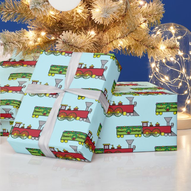 Cadeau Papier d'enveloppement de train de Noël (Vacances)