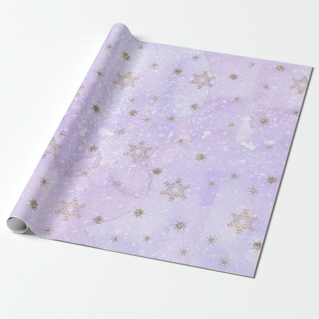 Cadeau Papier d'enveloppement de vacances pour flocons de (Déroulé)