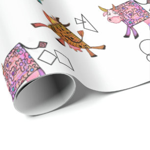Cadeau Papier d'enveloppement de vaches volantes