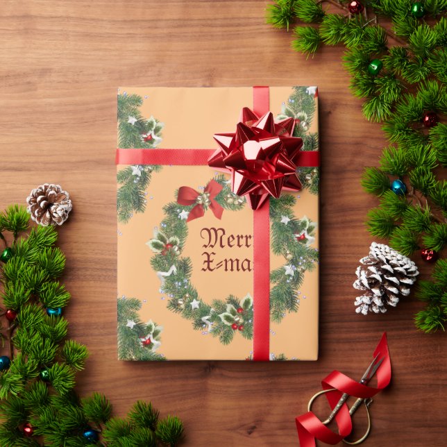 Cadeau Papier d'enveloppement de voeux de Noël (Cadeau de vacances)