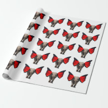 Papier d'enveloppement d'éléphants volants