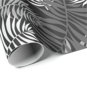 Cadeau Papier d'enveloppement des cadres de palme gris