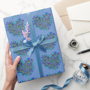Cadeau Papier d'enveloppement des Coeurs Bleus