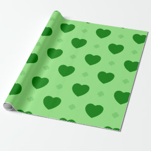 Cadeau Papier d'enveloppement des coeurs shamrocks