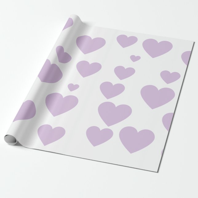 Cadeau  Papier d'enveloppement des coeurs violets (Déroulé)