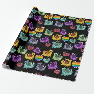 Cadeau Papier d'enveloppement des escargots arc-en-ciel