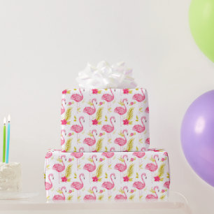 Cadeau Papier d'enveloppement des Flamants roses tropicau