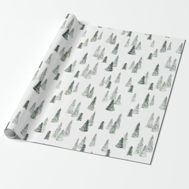 Cadeau Papier d'enveloppement des forêts d'hiver (Déroulé)