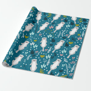 Cadeau Papier d'enveloppement des loutres mignonnes