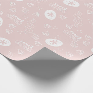 Cadeau Papier d'enveloppement des mers roses et des salut
