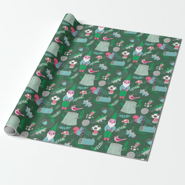 Cadeau Papier d'enveloppement des nappes de la forêt magi (Déroulé)