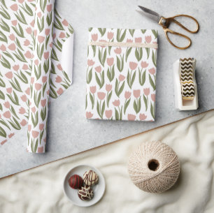 Cadeau Papier d'enveloppement des tulipes à ressort