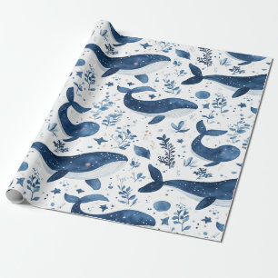 Cadeau Papier d'enveloppement, Design de baleine mignonne