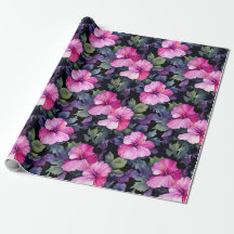 Papier d'enveloppement d'hibiscus d'aquarelle