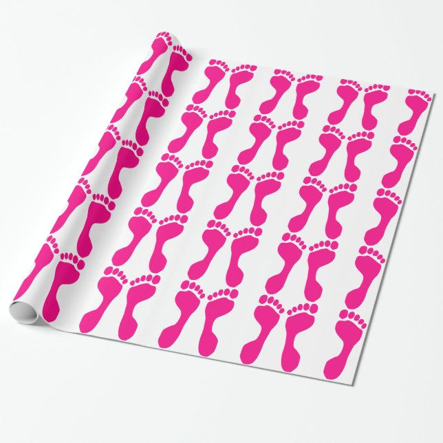 Cadeau Papier d'enveloppement d'impressions de pieds (Déroulé)