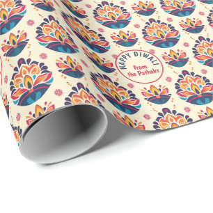 Cadeau Papier d'enveloppement Diwali - Édition Texte Pers