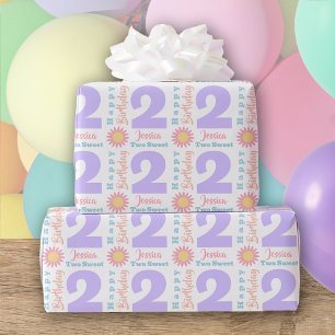 Cadeau Papier d'enveloppement du 2e anniversaire
