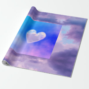 Cadeau Papier d'enveloppement du coeur de nuage PERSONNAL