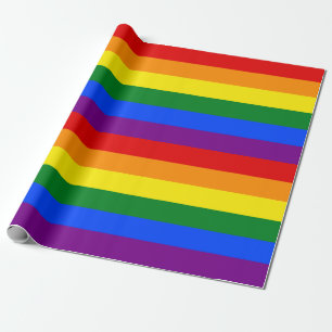 Cadeau Papier d'enveloppement du drapeau arc-en-ciel - Gr