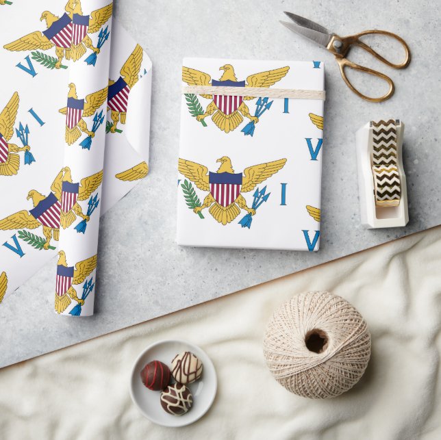 Cadeau Papier d'enveloppement du drapeau des îles Vierges (Artisanat)