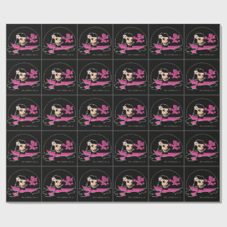 Cadeau Papier d'enveloppement du logo de canoë rose BRJ