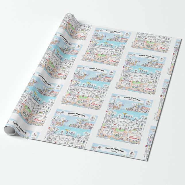 Cadeau Papier d'enveloppement du patriot d'équipe (Déroulé)