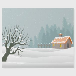 Cadeau Papier d'enveloppement du paysage d'hiver