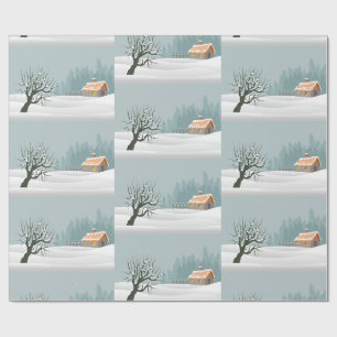 Cadeau Papier d'enveloppement du paysage d'hiver
