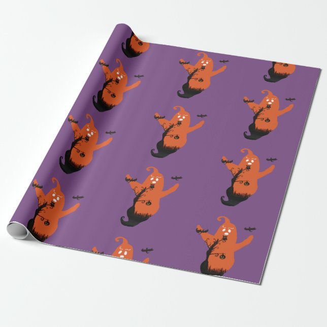 Cadeau Papier d'enveloppement Éffrayant pour fantôme d'Ha (Déroulé)
