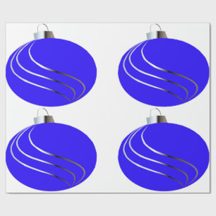 Cadeau Papier d'enveloppement en ampoule bleu et argenté