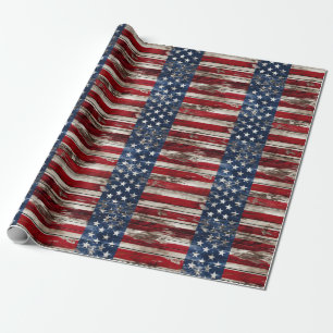 Cadeau Papier d'enveloppement en bois patriotique
