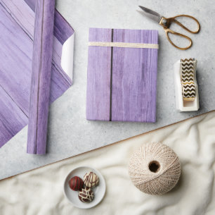 Cadeau Papier d'enveloppement en bois violet rustique