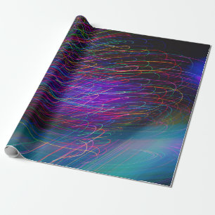 Cadeau Papier d'enveloppement en fibre optique néon