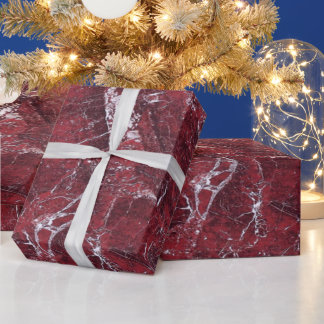 Cadeau Papier d'enveloppement en marbre rouge foncé