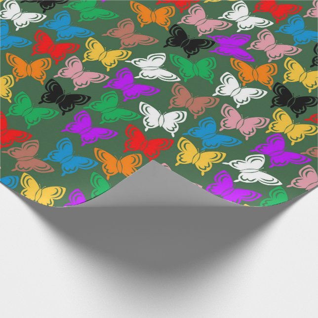 Cadeau Papier d'enveloppement en silhouette à papillon co (Coin)