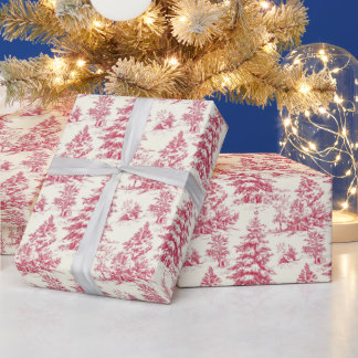 Cadeau Papier d'enveloppement en toile rouge de Noël