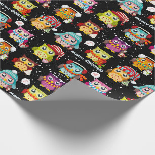 Cadeau Papier d'enveloppement Festive & Fun Père Noël Owl
