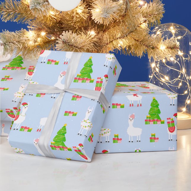 Cadeau Papier d'enveloppement Festive Llama Christmas (Vacances)