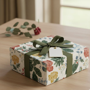 Cadeau Papier d'enveloppement floral nordique