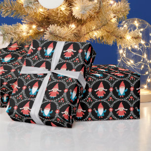 Cadeau Papier d'enveloppement Gnome de Noël mignon