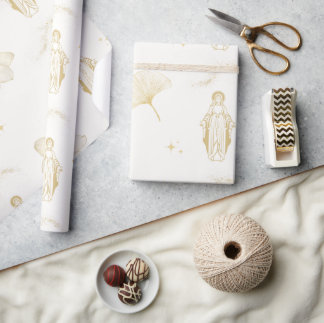 Cadeau Papier d'enveloppement Gold Mother Mary