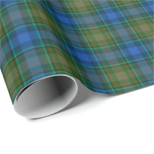 Cadeau Papier d'enveloppement HAMbWG - Tartan bleu/olive 