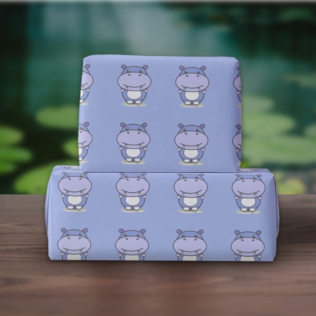Cadeau Papier d'enveloppement Hippo mignonne (Cute Hippo Wrapping Paper)