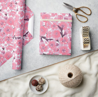 Cadeau Papier d'enveloppement japonais rose cerisier