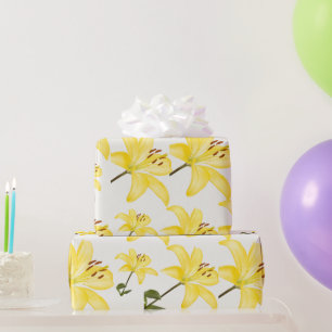Cadeau Papier d'enveloppement jaune mat Lily