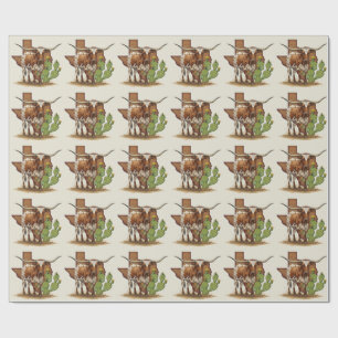 Cadeau Papier d'enveloppement Longhorn Texas