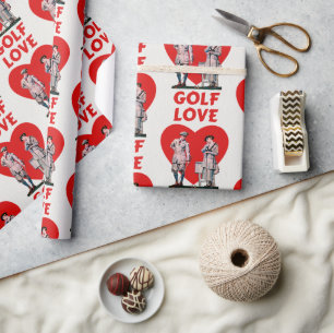 Cadeau Papier d'enveloppement Love Golf