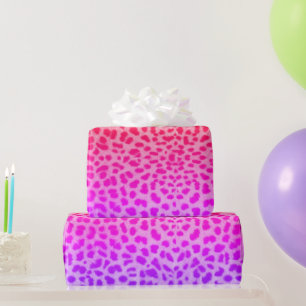 Cadeau Papier d'enveloppement mauve rose léopard