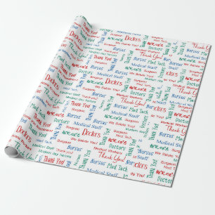 Cadeau Papier d'enveloppement Médicale du personnel Merci