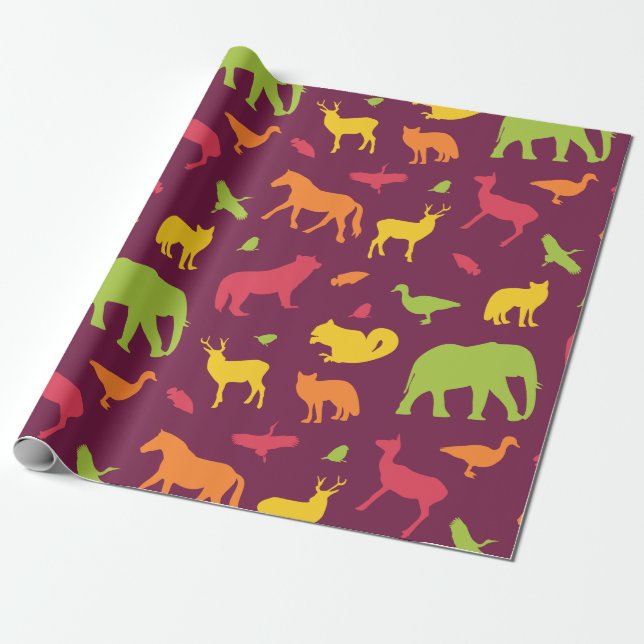 Cadeau Papier d'enveloppement Motif animal (Déroulé)